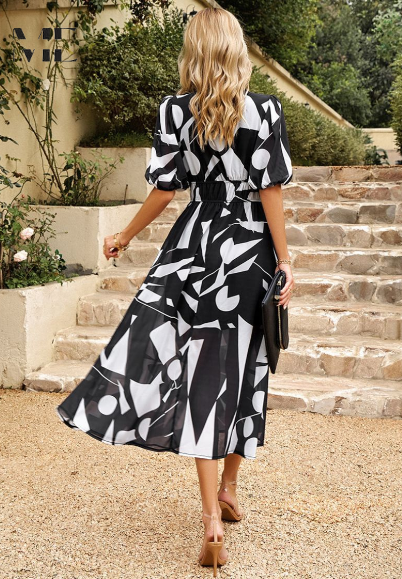 Women's Floral Midi Dress – Elegant Occasion Dress – Olivia