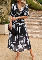 Women's Floral Midi Dress – Elegant Occasion Dress – Olivia