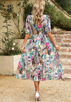 Women's Floral Midi Dress – Elegant Occasion Dress – Olivia