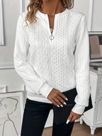 Women's Zip Sweater – Long Sleeve Knit Zip Pullover