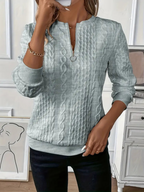 Women's Zip Sweater – Long Sleeve Knit Zip Pullover