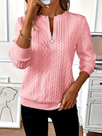 Women's Zip Sweater – Long Sleeve Knit Zip Pullover
