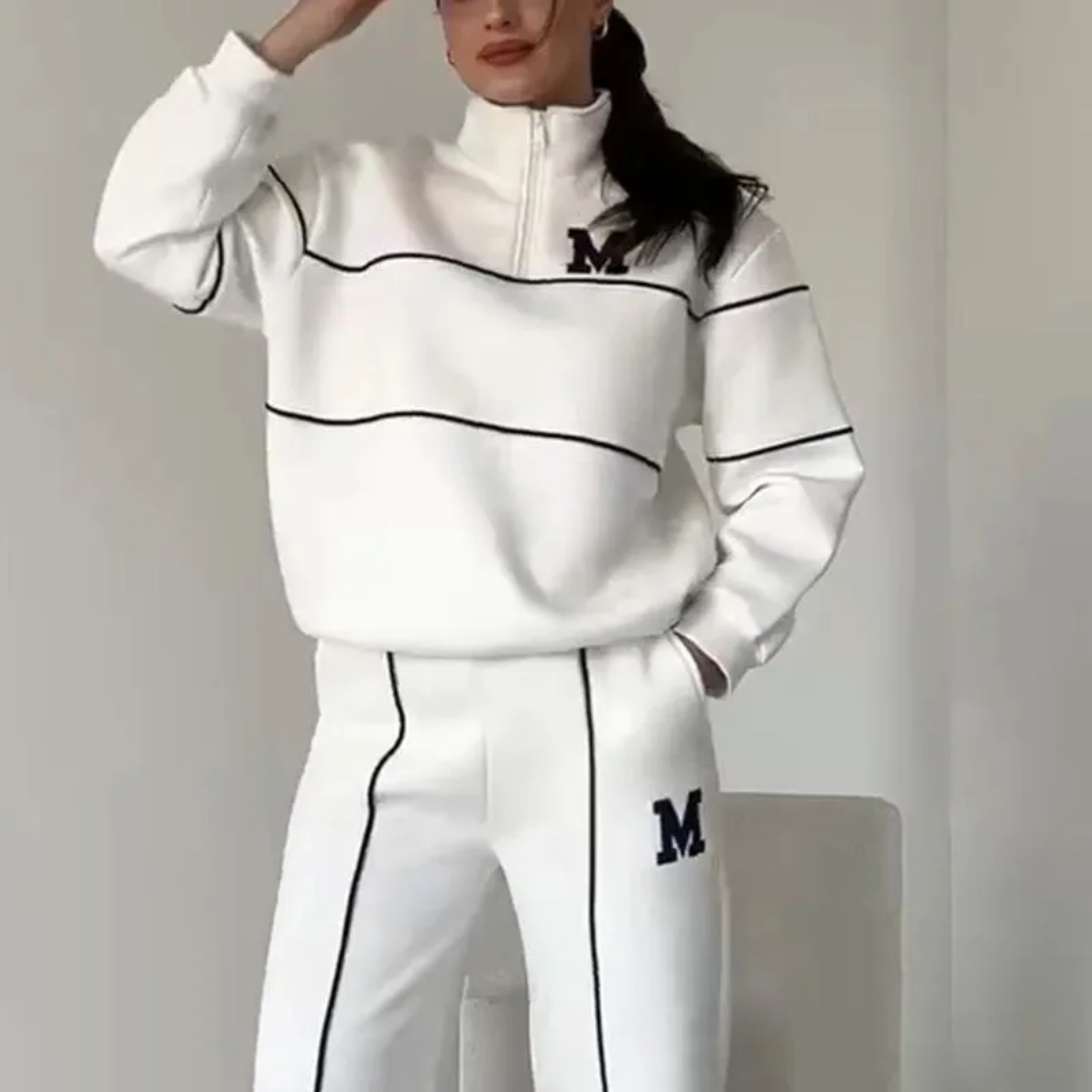 Women's Half-Zip Tracksuit – Matching Jogger Set