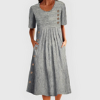 Women's Striped Midi Dress – Casual Summer Dress – Wanda