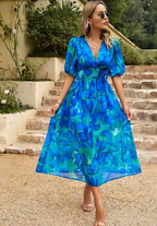 Women's Floral Midi Dress – Elegant Occasion Dress – Olivia