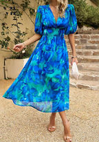Women's Floral Midi Dress – Elegant Occasion Dress – Olivia