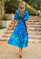 Women's Floral Midi Dress – Elegant Occasion Dress – Olivia