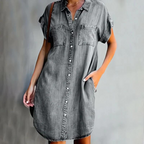 Women's Midi Dress – Casual Denim Look Dress – Mireya