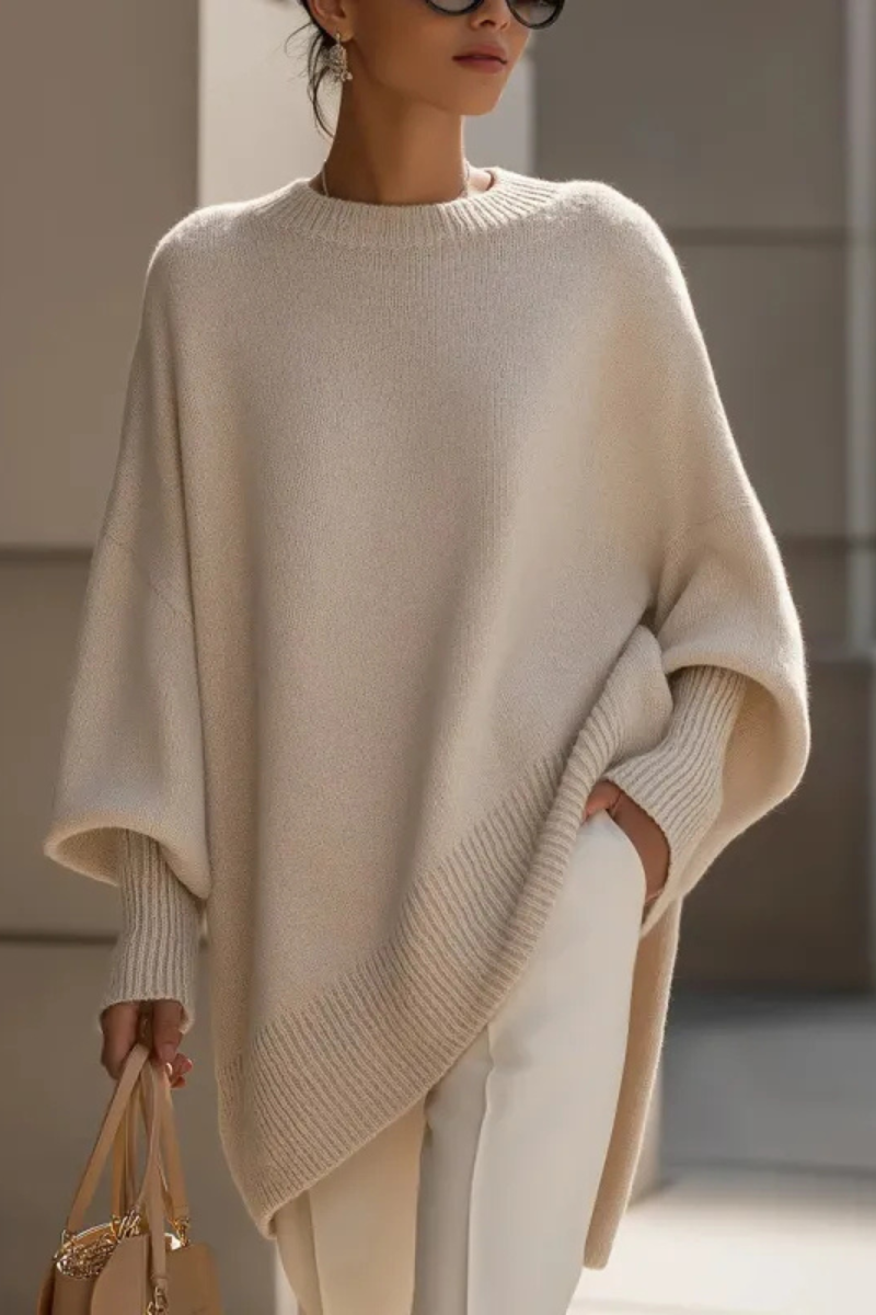 Women's Relaxed Oversized Sweater – Loose Fit Long Sleeve Knit Pullover