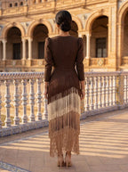 Women's Flowy Wedding Guest Midi Dress – Formal Cocktail Occasion Dress