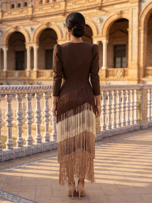 Women's Flowy Wedding Guest Midi Dress – Formal Cocktail Occasion Dress