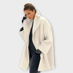 Women's Oversized Long Coat – Stand Collar Button Front Winter Coat
