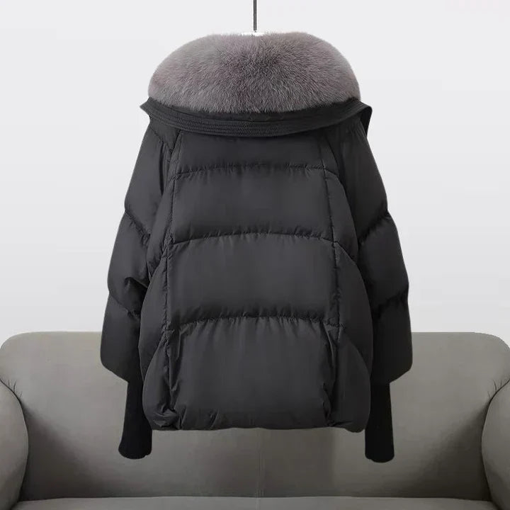 Women's Fur Collar Puffer Jacket – Longline Quilted Winter Jacket