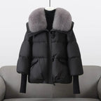 Women's Fur Collar Puffer Jacket – Longline Quilted Winter Jacket