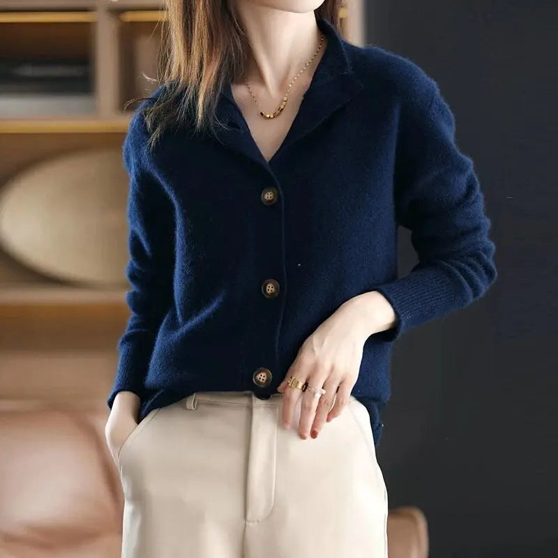 Women's Longline Button Cardigan – Oversized Ribbed Layering Cardigan