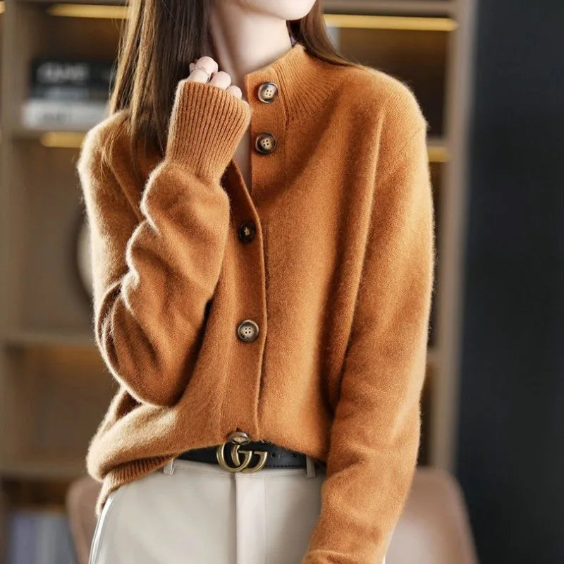 Women's Longline Button Cardigan – Oversized Ribbed Layering Cardigan