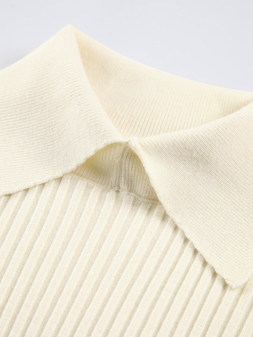 Women's Collared Polo Sweater – Ribbed Long Sleeve Knit Pullover Top