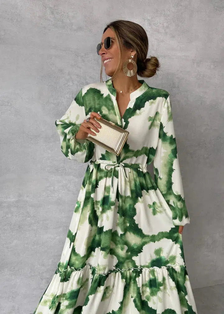 Madison | V-Neck Long Sleeve Maxi Dress
