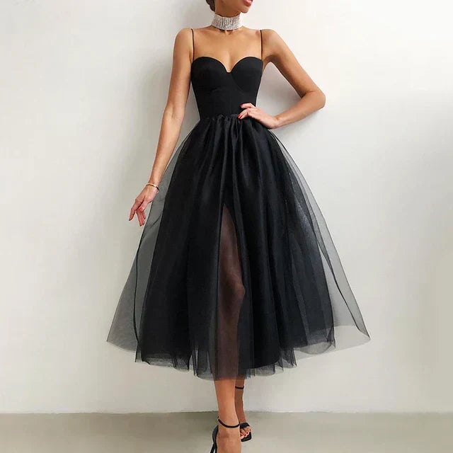 Women's Corset Tulle Evening Gown – A-Line Formal Occasion Dress