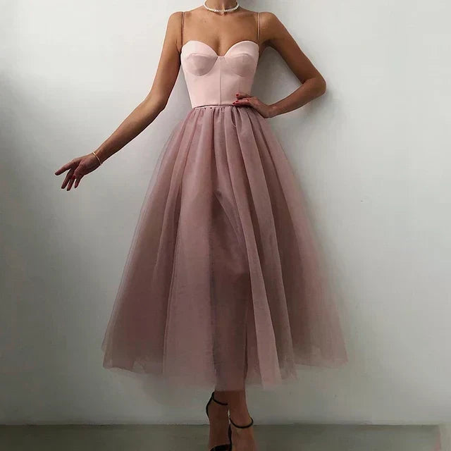Women's Corset Tulle Evening Gown – A-Line Formal Occasion Dress