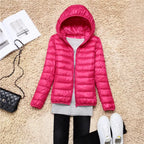 Women's Packable Down Coat – Ultra-Light Hooded Puffer
