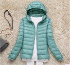 Women's Packable Down Coat – Ultra-Light Hooded Puffer