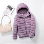 Women's Packable Down Coat – Ultra-Light Hooded Puffer