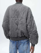 Women's Quilted Bomber Jacket – Oversized Zip-Up Jacket
