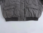 Women's Quilted Bomber Jacket – Oversized Zip-Up Jacket