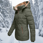 Women's Fleece Lined Hooded Jacket – Fur Hood Cold Weather Winter Coat