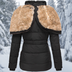 Women's Fleece Lined Hooded Jacket – Fur Hood Cold Weather Winter Coat