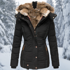 Women's Fleece Lined Hooded Jacket – Fur Hood Cold Weather Winter Coat