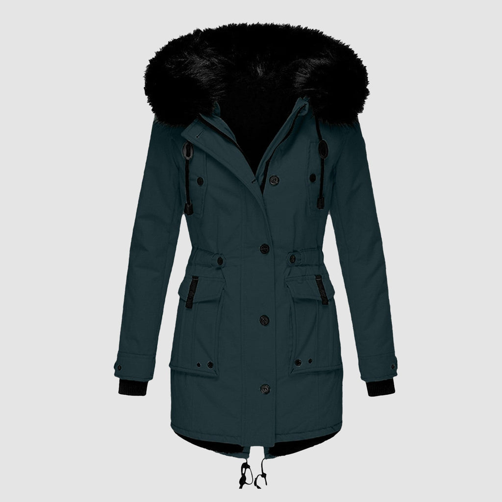 Women's Insulated Hooded Winter Coat – Tailored Cold Weather Longline Coat