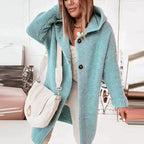 Women's Hooded Longline Cardigan – Relaxed Long Sleeve Winter Cardigan