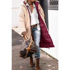 Women's Reversible Hooded Winter Coat – Teddy Lined Long Cold Weather Coat