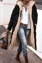 Women's Reversible Hooded Winter Coat – Teddy Lined Long Cold Weather Coat