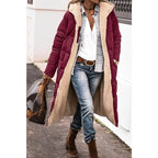 Women's Reversible Hooded Winter Coat – Teddy Lined Long Cold Weather Coat