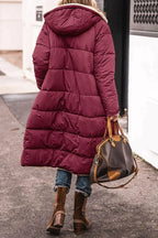 Women's Reversible Hooded Winter Coat – Teddy Lined Long Cold Weather Coat