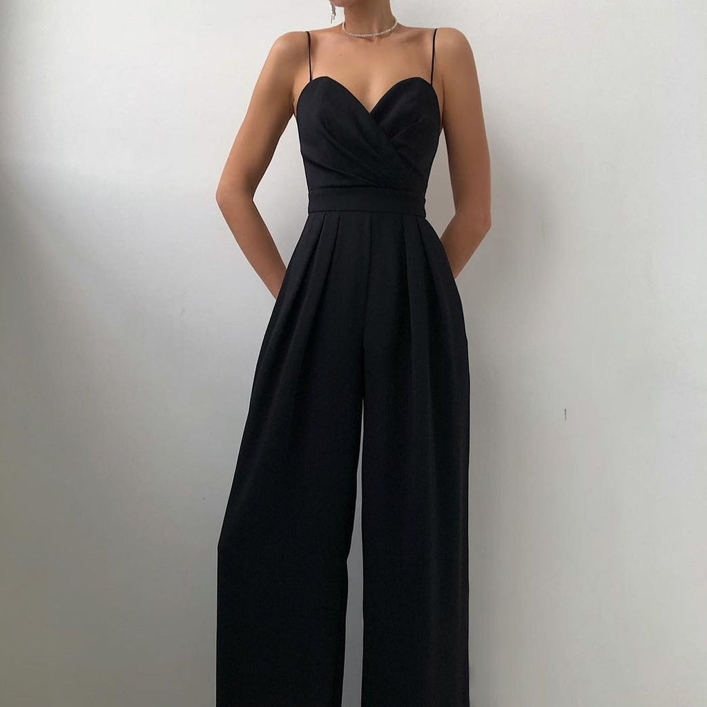 Women's Sleeveless Formal Jumpsuit – Flowy Wide Leg Evening Jumpsuit