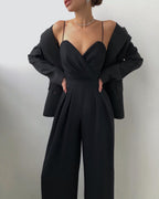 Women's Sleeveless Formal Jumpsuit – Flowy Wide Leg Evening Jumpsuit