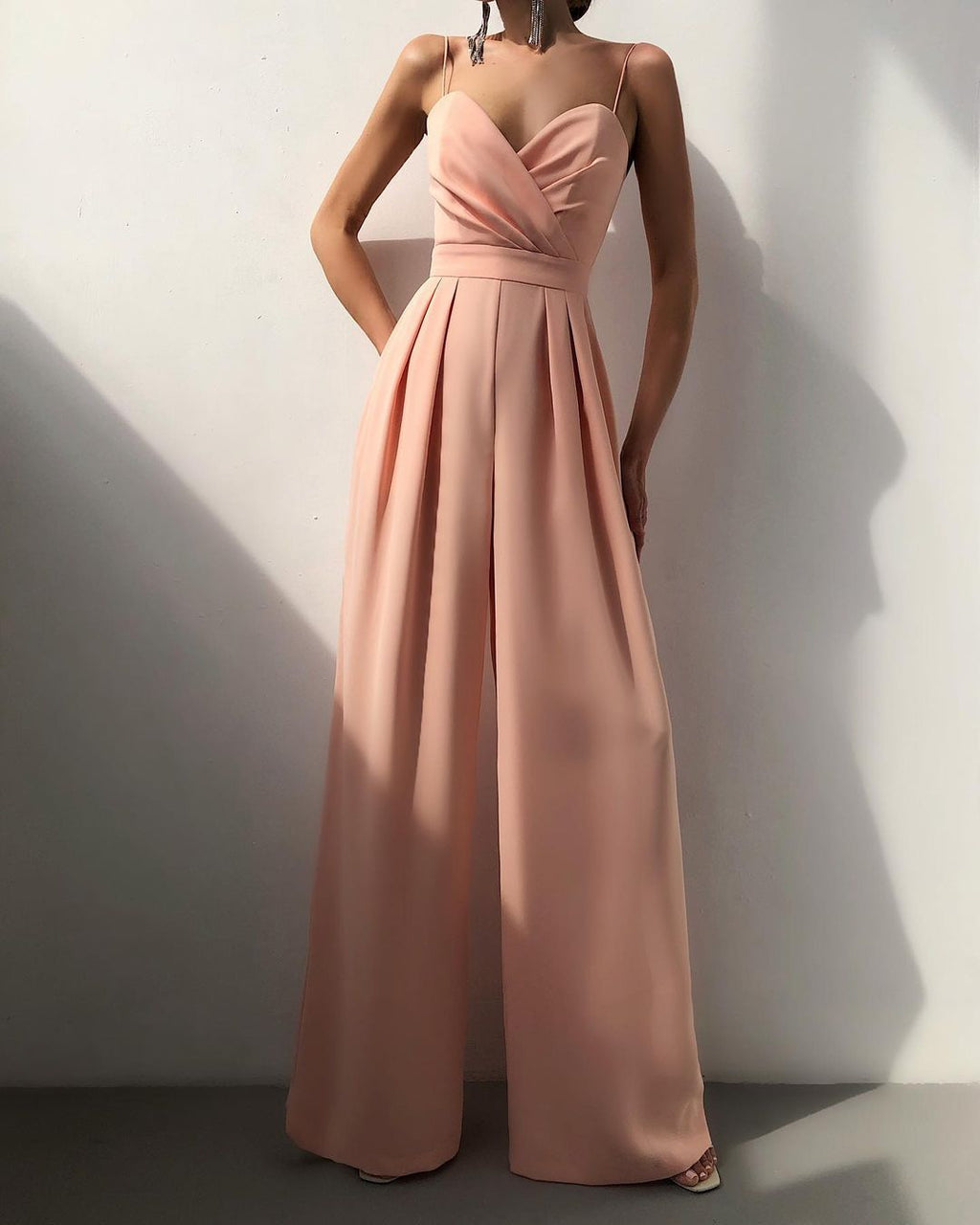 Women's Sleeveless Formal Jumpsuit – Flowy Wide Leg Evening Jumpsuit