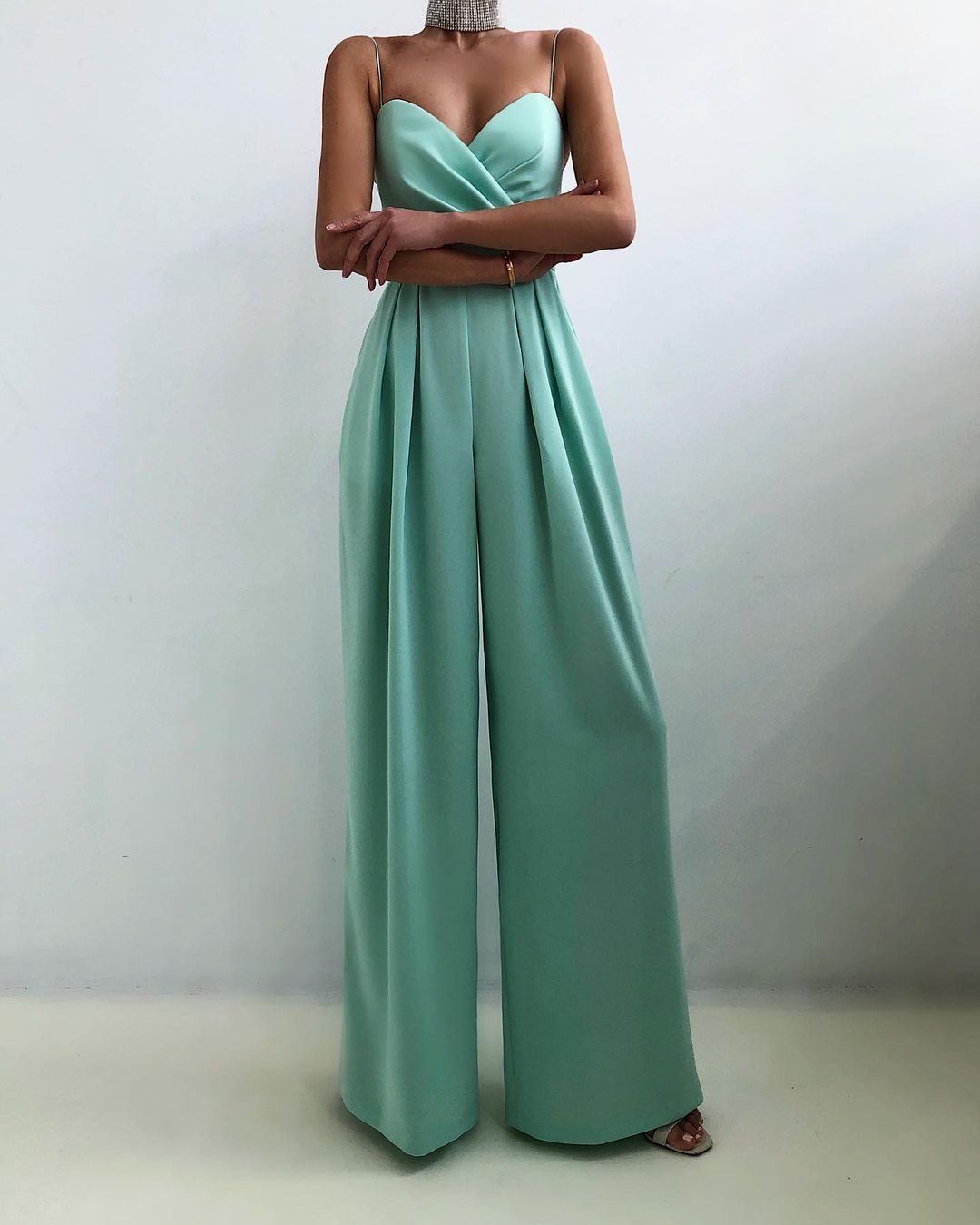 Women's Sleeveless Formal Jumpsuit – Flowy Wide Leg Evening Jumpsuit
