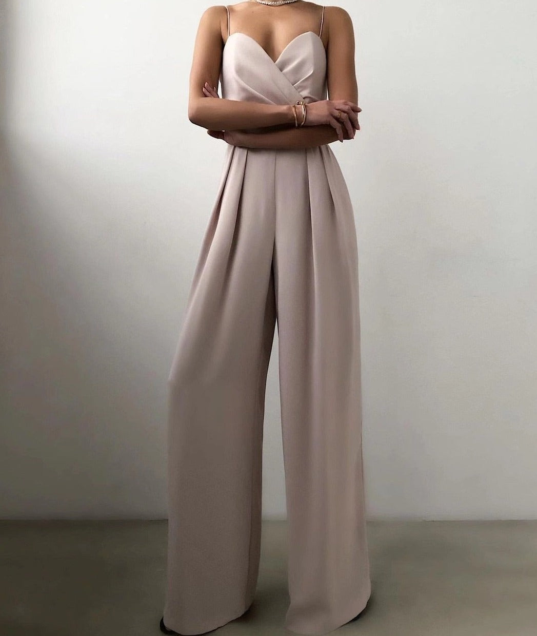 Women's Sleeveless Formal Jumpsuit – Flowy Wide Leg Evening Jumpsuit