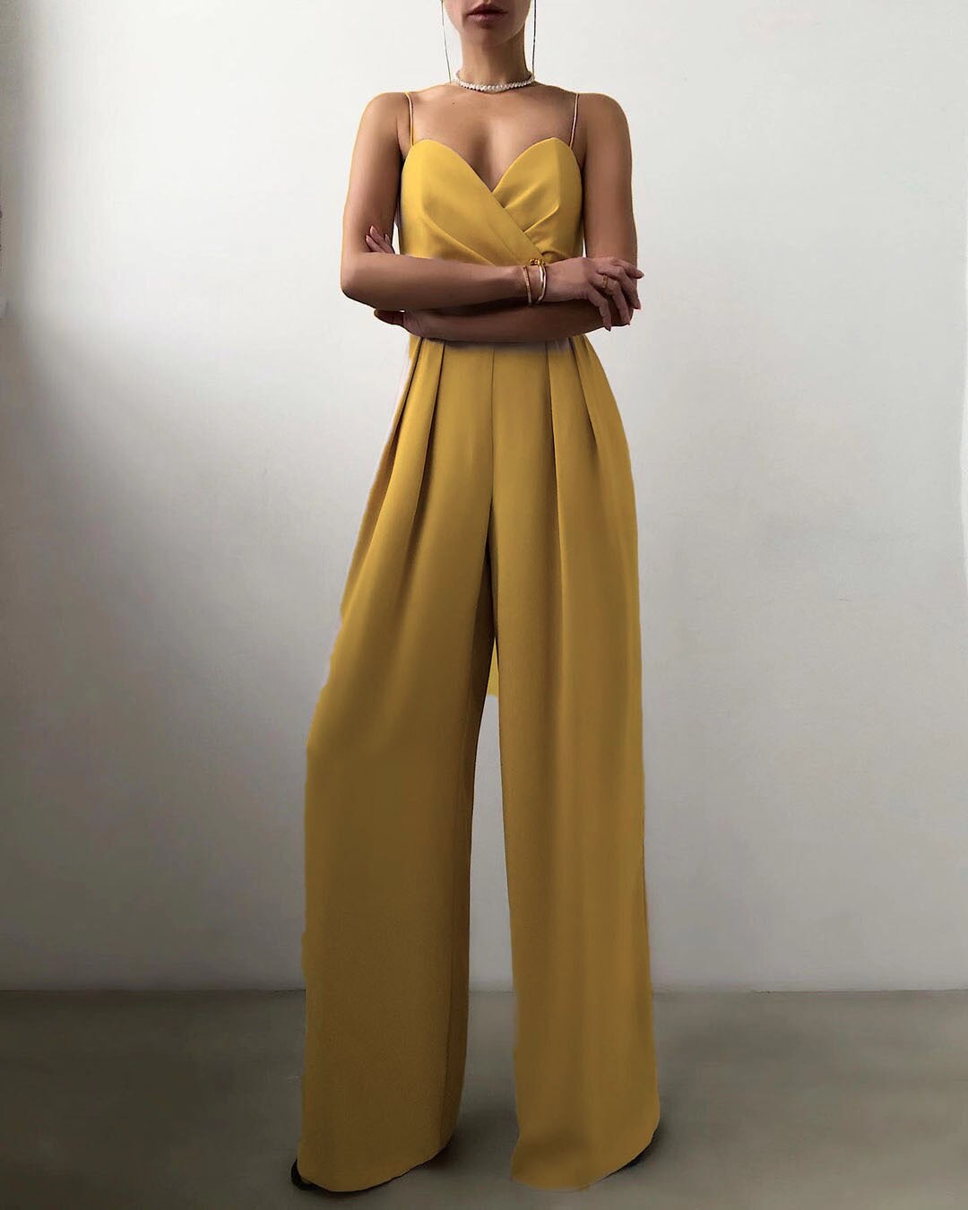 Women's Sleeveless Formal Jumpsuit – Flowy Wide Leg Evening Jumpsuit