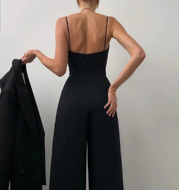 Women's Sleeveless Formal Jumpsuit – Flowy Wide Leg Evening Jumpsuit