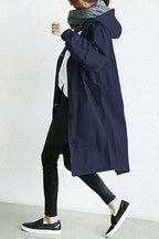 Women's Lightweight Hooded Trench Coat – Longline Transitional Jacket