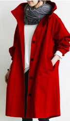 Women's Lightweight Hooded Trench Coat – Longline Transitional Jacket