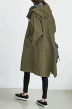 Women's Lightweight Hooded Trench Coat – Longline Transitional Jacket