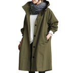 Women's Lightweight Hooded Trench Coat – Longline Transitional Jacket