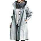 Women's Lightweight Hooded Trench Coat – Longline Transitional Jacket